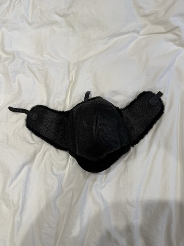 Leather fur ushanka hat - ushanka,