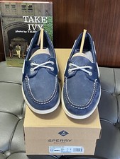 Sperry Top Sider navy moccasin deck shoes  uk size 9 ivy mod casuals