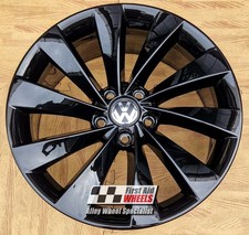 R128BG Exchange VW SCIROCCO 4x 18" GENUINE INTERLAGOS GLOSS BLACK ALLOY WHEELS