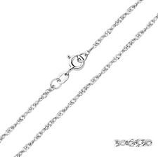Sterling Silver Singapore Chain Necklace 16 18 20 22 24 inch - Solid 925 Silver
