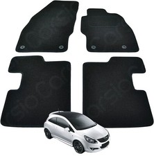 for Vauxhall Corsa D & E (07 to 19) Tailored Black Car Floor Mats 4 Piece Set