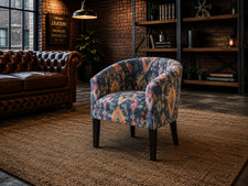 Blue pattern velvet - velvet, tub