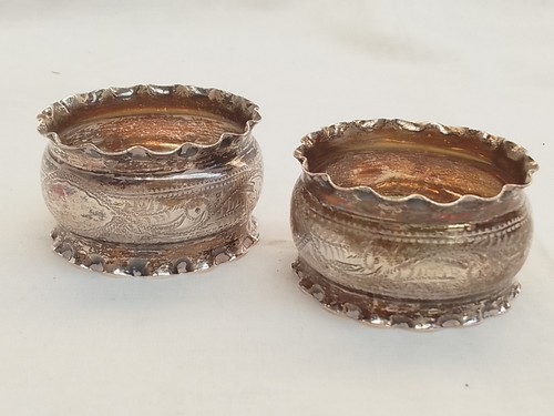Pair solid silver fluted - solid,