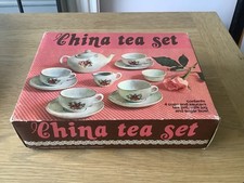 Vintage Child's miniature Ceramic Toy Floral Tea Set