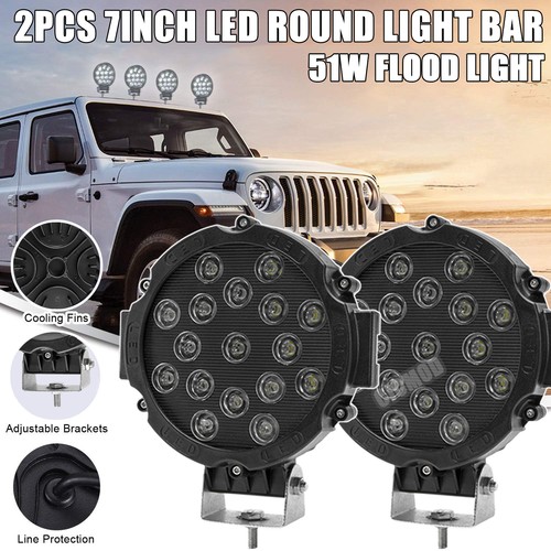 7inch round led work light - 2x,
