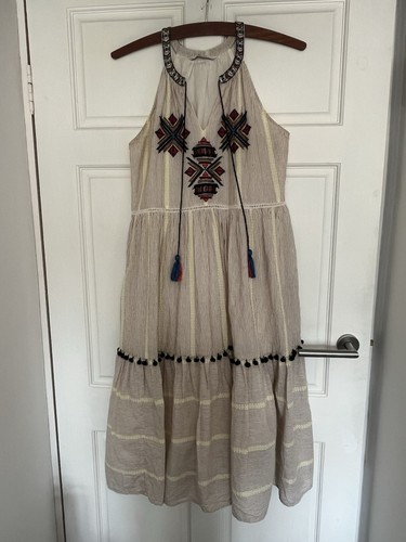 Boho sleeveless tired dress - sleeveless,