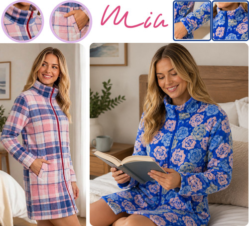 Ladies fleece dressing - fleece, gown
