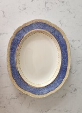 Rare Alfred Meakin “Royal Marigold” Oval Platter Blue & Gold English China- Mora