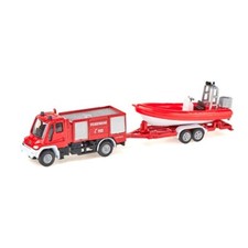 SIKU Unimog Fire Engine with Boat Fire Truck Diecast Model Car Toy SK1636