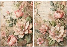 2 Sheets  - A4 Rice Paper Decoupage - Vintage, Victorian Flowers, Upcycling 3