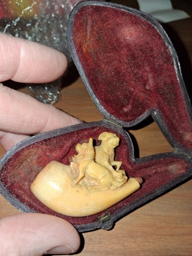 Antique meerschaum pipe carved - antique,