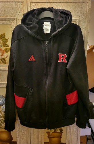 Adidas black full - -zip, rutgers