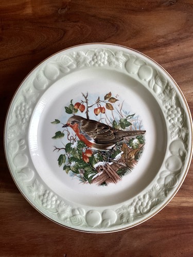 Vintage christmas robin plate - christmas,