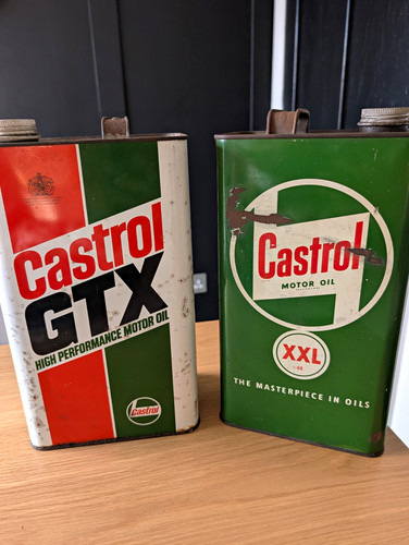 Castrol vintage metal oil cans - castrol,