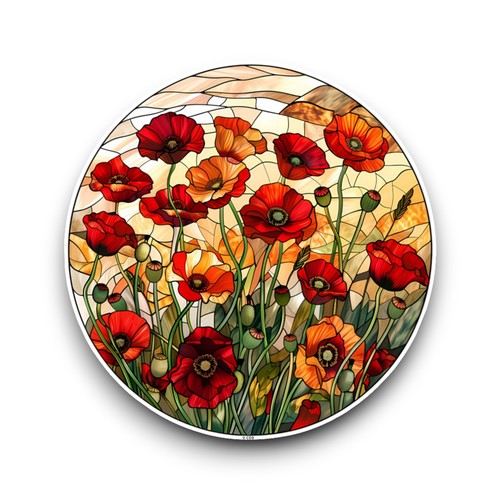 Large poppy field flowers - large,