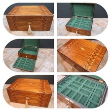 19c ANTIQUE JEWELLERY BOX -RING- NECKLACE-WATCH, BROOCH- BRACELET, PENDANT, GOLD