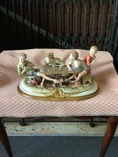 Capodimonte The Cheats The Card Players By B. Merli Rare Stunning Centrepiece