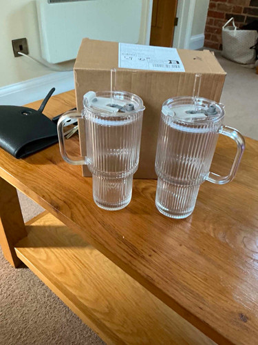 Clear ribbed plastic tumblers - ribbed,