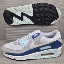 Nike Air Max 90 Trainers UK 7 Glacier Blue White Lightweight Sneakers Essential 