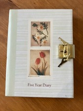 Vintage Undated Five Year Diary - With Clasp Lock And Key - A5