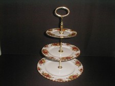 Royal Albert Bone China Old Country Roses 3 Tier Cake Plate Stand FREE UK P&P
