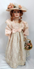 Large Alberon Limited Edition Nanette Porcelain Doll 27" Tall with Stand, Boxed.