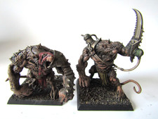 A11 WARHAMMER FANTASY BATTLE SKAVEN ARMY - RAT OGRES X 2 WELL PAINTED MODELS