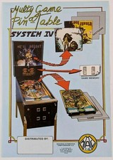 Mac's Galaxy Multi Game Pin Table System IV Original Pinball Machine Flyer