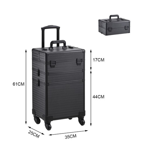 Large black makeup trolley - large,