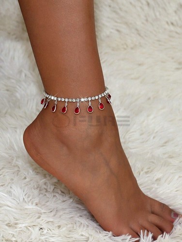 Sterling silver ankle bracelet - silver,