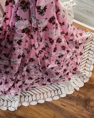 Pink multi colour broderie - multi,