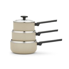 Morphy Richards 3 Piece Pan Set Cream Recycled Aluminium Saucepan Set 859003