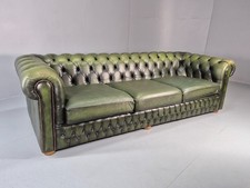 Three Seater Green Leather