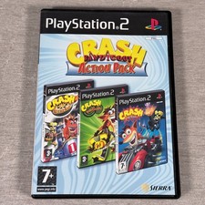Crash Bandicoot Action Pack PS2 PlayStation 2 Game - w/Manual 3 Games in 1