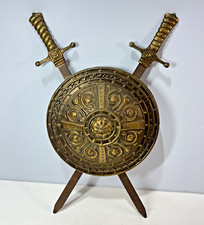 Shield Decoration Medieval Style Viking Hall Metal 1.54g Wall Hanging Model