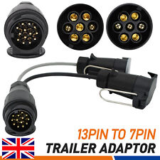 13 Pin to 7 Pin Adaptor Trailer Extension Lead Caravan Towing Socket Plug UK
