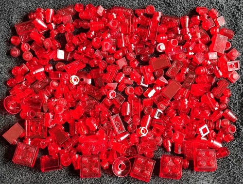 Lego clear transparent - lego, red