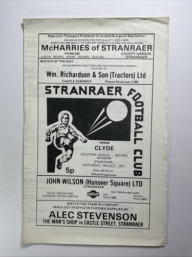 Stranraer clyde 15th - ,