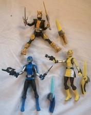 Power Rangers Beast Morphers Blue Ranger, Gold Ranger and Yellow Ranger Figures
