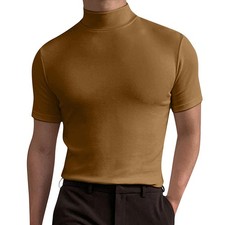 Men Roll Turtle Neck T-shirt