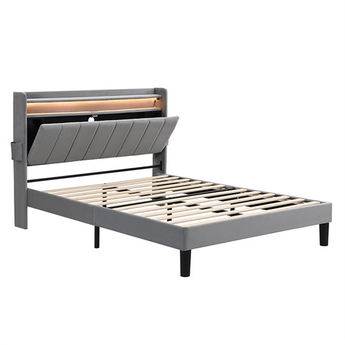 Upholstered platform bed 4ft6 - upholstered,