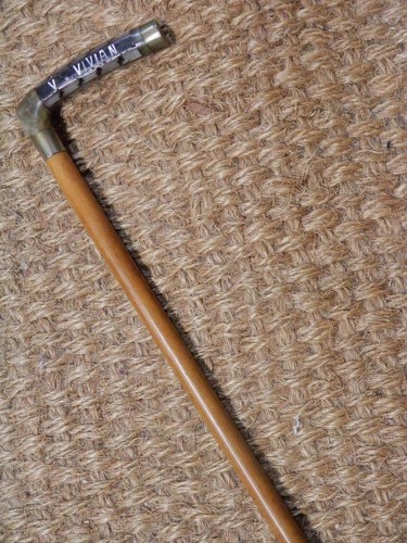 Antique side saddle cane with - antique,