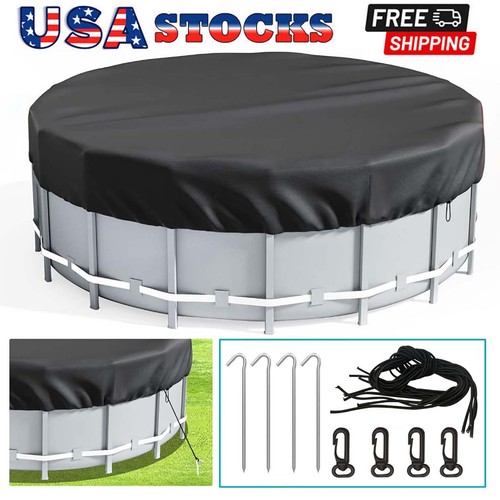 Round winter pool cover safety - winter,