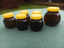 Jars x 6. Brown glass bodies