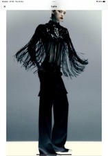 Zara Ladies Black Sequin Fringed Cape