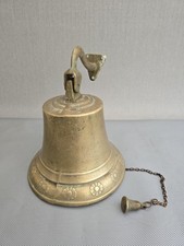 Vintage Large Brass Wall Hanging Bell 