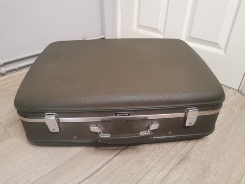 Grey vintage antler suitcase - antler,