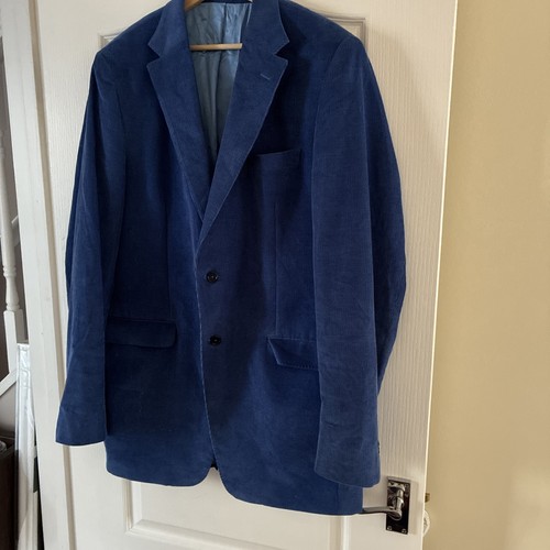 Men corduroy blue jacket - corduroy,