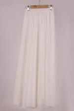 Chiffon Pleated Retro Long Dress Elastic Waist Hot Women Maxi Skirt Double Layer
