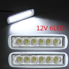 Set of 2 White Marine Spreader LED Deck/Mast Lights for boat Flood Light Bar